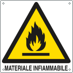 [E400205X] E400205X - Cartello pericolo materiale infiammabile EN ISO 7010