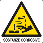 [E400502W] E400502W - Cartello pericolo sostanze corrosive EN ISO 7010