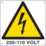 [E400704KS] E400704KS - Etichetta autoadesiva pericolo 220-110 VOLT EN ISO 7010