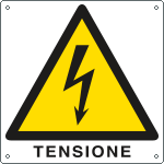 [E400713W] E400713W - Cartello pericolo tensione EN ISO 7010