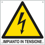 [E400721K] E400721K - Cartello pericolo impianto in tensione EN ISO 7010
