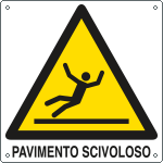 [E401401KS] E401401KS - Etichetta adesiva pericolo pavimento scivoloso scivoloso EN ISO 7010