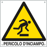 [E403701X] E403701X - Cartello pericolo pericolo d'inciampo EN ISO 7010