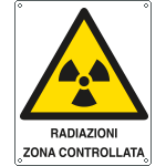 [E410601W] E410601W - Cartello pericolo radiazioni zona controllata EN ISO 7010