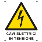 [E410703KS] E410703KS - Etichetta adesiva cavi elettrici in tensione EN ISO 7010