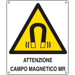[E412701X] E412701X - Cartello pericolo attenzione campo magnetico EN ISO 7010