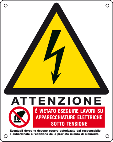 [E440701KS] E440701KS - Etichetta adesiva pericolo vietato eseguire lavori EN ISO 7010