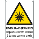 [E444503W] E444503W - cartello pericolo raggi uv-c germicidi EN ISO 7010