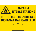 [E4811] E4811 - cartello Valvola intercettazione rete di distribuzione gas EN ISO 7010