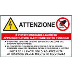 [E49530E] E49530E - Cartello E' vietato eseguire lavori su apparecchiature elettr.ISO 7010