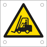 [E49609M] E49609M - Cartello alluminio pericolo carrelli elevatori ed altri veic.ISO 7010