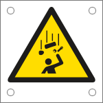 [E49611N] E49611N - Cartello alluminio pericolo caduta materiali W035 EN ISO 7010