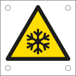 [E49636J] E49636J - Cartello alluminio pericolo bassa temperatura EN ISO 7010