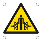 [E49671N] E49671N - Cartello alluminio pericolo schiacciamento EN ISO 7010