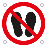 [E49779M] E49779M - Cartello bordo macchina vietato calpestare o sostare....EN ISO 7010