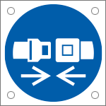 [E49890M] E49890M - Cartello bordo macchina obbligo uso cintura di sicurezza EN ISO 7010