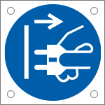 [E49899MS] E49899MS - foglio n. 5 etichette autoadesive obbligo "staccare la corrente"