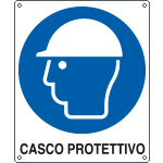 [E615201Y] E615201Y - Cartello obbligo casco protettivo EN ISO 7010