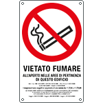[E630108W] E630108W - Cartello vietato fumare all'aperto in questo edificio.....