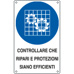 [E636301Y] E636301Y - Cartello obbligo controllare ripari e protezioni EN ISO 7010