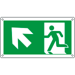 [E715105X] E715105X - Cartello uscita di emergenza freccia in alto a sinistra EN ISO 7010