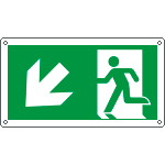 [E715107K] E715107K - Cartello uscita di emergenza freccia in basso a sinistra EN ISO 7010
