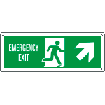 [E720306WS] E720306WS - Etichetta uscita di emergenza freccia alto dx EN ISO 7010
