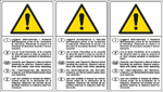 [E91538E] E91538E - Foglio n. 3 etichette adesive LEGGERE MANUALE 5 lingue EN ISO 7010