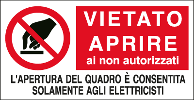 [E91540A] E91540A - etichetta autoadesiva VIETATO APRIRE ai non autorizzati EN ISO 7010