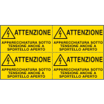 [E91580B] E91580B - foglio da 4 etichette autoadesive Apparecchiatura sotto...EN ISO 7010