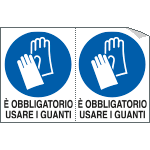 [E9531A] E9531A - Etichetta autoadesiva obbligo usare guanti protettivi EN ISO 7010