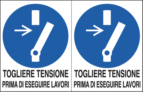 [E9539A] E9539A - foglio 2 etichette autoadesive Togliere tensione prima di...ISO 7010