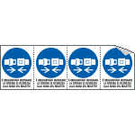[E9546B] E9546B - Foglio 4 etichette adesive obbligo cintura c muletto EN ISO 7010