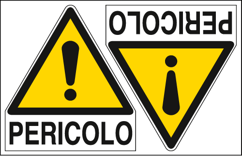 [E9557A] E9557A - Foglio 2 etichette adesive pericolo generico EN ISO 7010