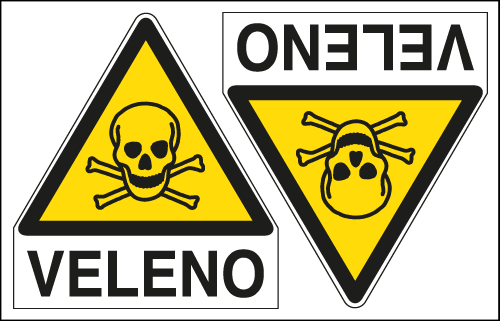 [E9561A] E9561A - Foglio 2 etichette Pericolo Sostanze Velenose EN ISO 7010