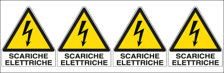 [E9566B] E9566B - Foglio 4 etichette Scariche Elettriche EN ISO 7010
