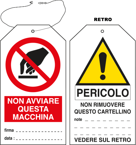 [E9802] E9802 - Cartellino plastica non avviare questa macchina... EN ISO 7010