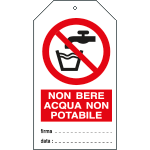 [E9805] E9805 - Cartellino plastica non bere acqua non potabile..EN ISO 7010