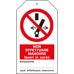 [E9819] E9819 - Cartellino plastica NON EFFETTUARE MANOVRE, LAVORI IN CORSO