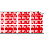 [E9M1515] E9M1515 - Foglio n.50 etichette adesive simbolo manichetta