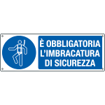 [EEF1907K] EEF1907K - cartello autoadesivo EasyFix obbligo imbracatura sicurezza EN ISO 7010