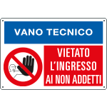 [EF3530] EF3530 - cartello autoadesivo multisimbolo EasyFix Vietato l'ingresso vano tec"